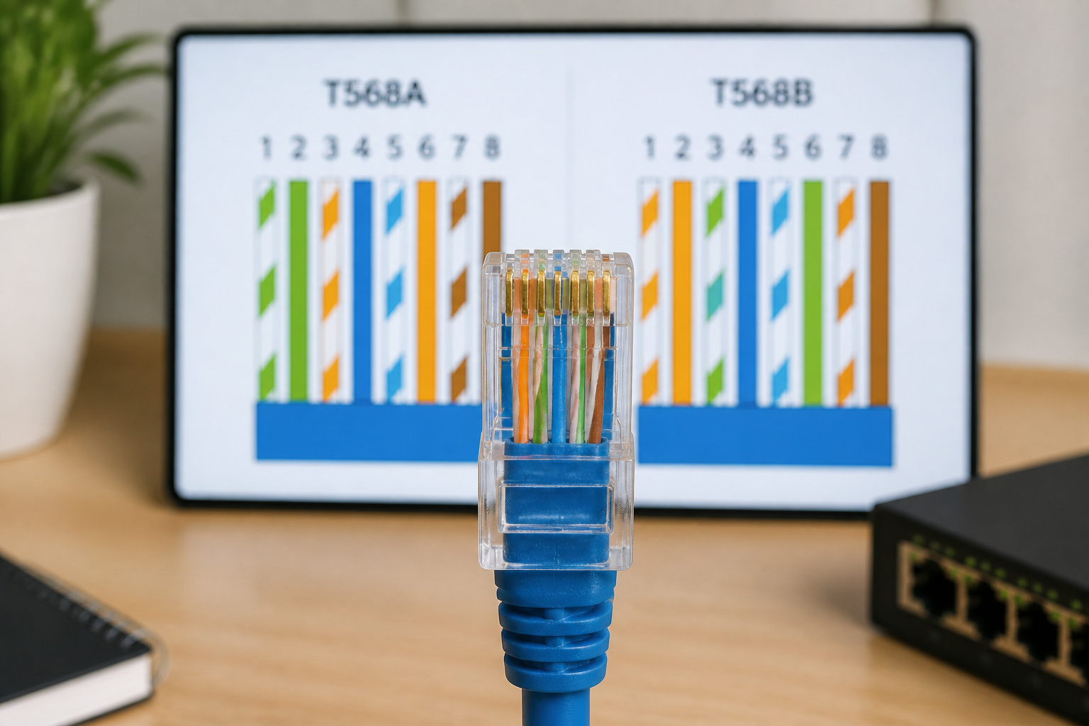 Connecteur rj45 et normes de cablage ethernet